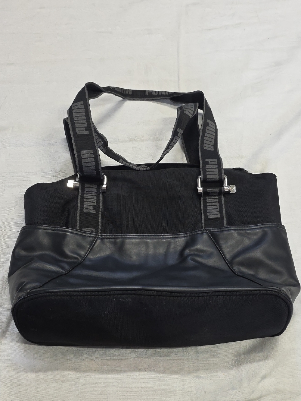Puma Black & Grey Logo Shoulder Tote - Picture 2 of 12